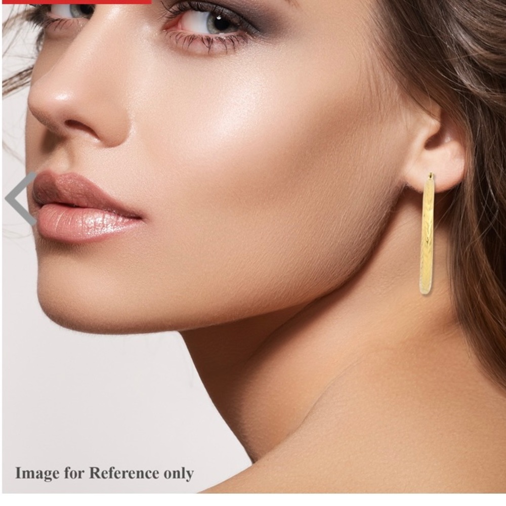 14 caret Yellow Gold Over Sterling Silver Hoop Earrings. Brand New